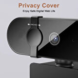 Coverzone WebCam 4K Konferans Kamera Gizlilik Bandı Dahili Mikrofon Chat Görüntülü Sohbet Yayın Kamerası HD Video Web Kamerası 813