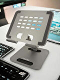 Coverzone Tablet Standı Katlanabilir Alüminyum Alaşımlı Yüksek Dayanıklı Malzeme Kaymaz Ayarlanabilir Çok Amaçlı Fonkiyonel iPad Uyumlu Stant NP-T1