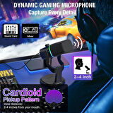 Coverzone Profesyonel Stüdyo Mikrofon Kayıt Condenser Masaüstü Canlı Yayın Mikrofonu PC USB C, Oyun, Podcast, Kayıt, Yayın, ASMR Sessiz/Eko, Telefon Adaptörü, Mac, Windows ile Uyumlu KD8 - Siyah