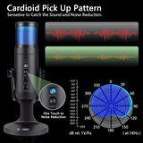 Coverzone Profesyonel Stüdyo Mikrofon Kayıt Condenser Masaüstü Canlı Yayın Mikrofonu PC USB C, Oyun, Podcast, Kayıt, Yayın, ASMR Sessiz/Eko, Telefon Adaptörü, Mac, Winows ile Uyumlu K68-A - (Siyah)