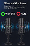 Coverzone Profesyonel Stüdyo Mikrofon, Sinyal-Gürültü Oranı (SNR) – 85dB, Dinamik Aralık – 88dB, Kayıt Condenser Masaüstü Canlı Yayın Mikrofonu PC USB, Oyun, Podcast, Kayıt, Yayın PW12