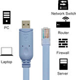 Coverzone 1.8 Metre Usb to Rj45 Kablo USB-A to Rj45 Veri Kablosu Dönüştürücü USB to Ethernet/LAN Kablo