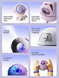 Coverzone Astronot ve Uzay Gemisi Temalı Humidifier Buhar Makinesi Nemlendirici Aroma Terapi Difüzörü 220 Ml Kapasiteli 11x11 cm Ev Ofis Spa Oda Nemlendirici Uyku Kalitesini Artırır (MJ046)