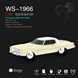 Coverzone Kablosuz Hoparlör Bluetooth 1966 Cadillac Görünümlü Bluetooth Klasik Araba Hoparlör ve FM Radyo Ofis Ev için USB SD AUX Girişli Kablosuz Speaker WS-1966