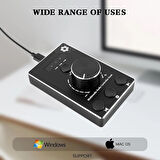 Coverzone Ses Düğmesi, pc için Usb Ses Kontrol Düğmesi, Tek Tıkla Sessiz İşlevli Multimedya Denetleyici Düğmesi ve Win ve Mac için 3 Ses Kontrol Modu OZU8