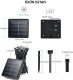 Coverzone 10 Metre 100'lü Led Solar Enerjili Işık Bahçe Işıklandırmak için Lamba Dış Mekan için Uygun Güneş Enerjili Aydınlatma Piknik Kamp Tatil için Bahçe, Havuz Kenarı Aydınlatması SLR-100L [Enerji Sınıfı A]