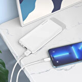 Coverzone Borofone 10000mAh Dual Output Smart ID 37Wh Güç Bankası Powerbank iPhone ile Uyumlu Şarj Seviyesi Led Gösterli Kompak ve Modern Tasarım BJ27