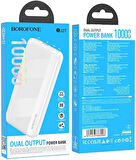 Coverzone Borofone 10000mAh Dual Output Smart ID 37Wh Güç Bankası Powerbank iPhone ile Uyumlu Şarj Seviyesi Led Gösterli Kompak ve Modern Tasarım BJ27