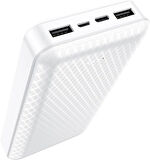 Coverzone Borofone 20000mAh 74Wh, Dual USB Output, USB-C Input ve Micro USB Input Güç Bankası Powerbank iPhone ile Uyumlu Şarj Seviyesi Led Göstergeli Kompakt ve Modern Tasarım BJ3A