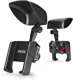 Coverzone Motosiklet ve Scooter için Dikiz Ayna Uyumlu Telefon Tutucu Orijinal Malzeme Yüksek Kalite Güneşlik Tasarımlı Universal Modellere Uyumlu Kolay Kurulum CVR11 Plus Sunset
