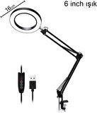 Coverzone Kıskaçlı Yuvarlak 6.3 inç (16cm) Stüdyo Işık ve Tripod Fotoğraf Makinesi Kamera Youtuber Twich Yayıncı Işığı - NB35