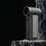 Coverzone El Tipi Ayarlanabilir Fan 130000 RPM Güçlü Hava Üfleme İster Araba içi, Klavye Temizle, Mangal veya Serinleme Taşınabilir Mini Fan Şarj Edilebilir 4000mAh F72 (Gri)