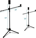 Coverzone  Mikrofon ve Tablet Stant 190cm Maksimum Uzunluk Multi Fonksiyonel 2in1  Katlanabilir Açısı Ayarlanabilir Zemin Üstü - Model 103SP