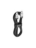 Borofone iPhone ile Uyumlu 60W Şarj ve Data Kablo Type-C To Type-C - 1 .2 Metre - BU48 D Siyah