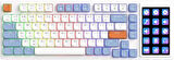 Coverzone AJAZZ AKP815 %75 Low Profile Mekanik Klavye, 4.33'' LED Dokunmatik Ekranlı, Programlanabilir RGB Gasket Kablolu Klavye, 16 Tuşlu Özel Masa Kontrolcüsü (Beyaz Mavi - Brown Switch)