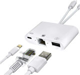 Coverzone 3 in1 şarj adaptörü Lightning Type-C Girişini Kamera Fotoğraf Makinesi Lan Ethernet Girişine Çevirici Dönüştürücü Tip-C RJ45 girişli İphone ile Uyumlu ZR814