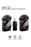 Kablosuz Yaka Mikrofonu Çift Mikrofon iPhone 16 ile Uyumlu TYPE-C / Aux / Lightning Portlu F11-2