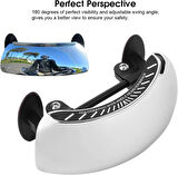 Coverzone Motosiklet Kör Nokta Aynası GR-78 - 180° Geniş Açı, Ayarlanabilir, Ön Cam Dikiz, 17x6 cm