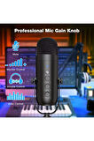 Bilgisayar Mikrofonu K66-S Podcast Mikrofon Kiti - USB Kablolu, Standlı, Vlog & Canlı Yayın Uyumlu