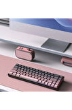 65% Kablolu Hotswap Mekanik Oyun Klavyesi,68 Tuşlu Anti-Ghosting AJAZZ AK680 Pembe | Brown Switch