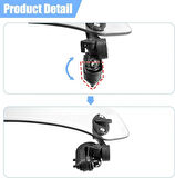 Coverzone 39 cm Deflektör Ön Cam - Ayarlanabilir Klipsli, Gri Rüzgar Saptırıcı, Motosiklet & Scooter