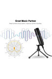 Profesyonel RGB Mikrofon - USB, 24 Bit/96kHz, Kardioid, Tripodlu, Oyun ve Yayıncı Dostu Q9