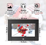 Coverzone Dijital Fotoğraf Çerçevesi 7 inç - IPS LED, 1024x600 HD, USB & SD Destekli, Slayt ve Video Oynatma
