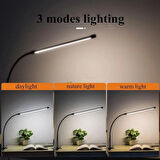 Coverzone Led Masa Lambası - 12W USB, Esnek Kol, Klipsli, 3 Renk Sıcaklığı, Kısılabilir Dimmerli SY-555