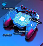 Coverzone Soğutma Fanlı Mobil Oyun Kolu 6 Parmak Destekli, L2R2 Tetikli, 4.7–6.5” iOS Android İçin DL88