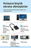 Coverzone USB 3.0 - HDMI Dönüştürücü 1080P Full HD, 5Gbps Hızlı Aktarım, Windows & Mac Uyumlu HD08