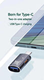 Coverzone USB-C OTG Adaptörü 2’si 1 Arada, Type-C’den USB-A 3.0 & USB-C, 5Gbps, Tak-Çalıştır ZR1061