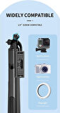 Coverzone Selfie Stick Tripod - Magic Snapshot, 2’si 1 Arada, 156cm Ayarlı, Hafif Alüminyum Alaşım | Q06