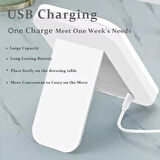 Coverzone Taşınabilir LED Makyaj Aynası 12×16 cm, 3 Renk Modu, Dokunmatik Parlaklık, Şık Tasarım | A14