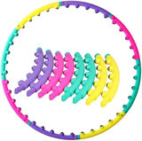 Coverzone Masajlı Hula Hoop - 7 Parça Köpük Kaplama Spor Halkası, Bel ve Karın Egzersiz | JS-6021