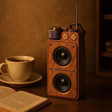 Coverzone Retro Bluetooth Hoparlör - 5W Güçlü Ses, 1500mAh Batarya, FM Radyo, USB TF AUX Destekli | A8