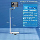 Coverzone 130cm Projektör Standı Metal Gövdeli, Gimbal Tip, 5kg Taşıma, Ayarlanabilir Teleskopik Tripod | TY08