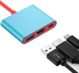 Coverzone Type-C Hub Adaptör - Switch Steam Deck Laptop Uyumlu, 8K HDMI, PD Şarj, 3 Port USB | PAP20