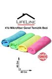 Mikrofiber Bez 4'lü 40x40 cm  Genel Temizlik Bezi Mutfak Bezi Banyo Bezi Oto Araç Temizlik Bezi