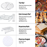Yui,Xiaomi,Philips,Tefal,Kumtel Uyumlu 7 inç Hava Fritözü 12'li Yedek Parça Seti