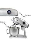 M218 Easy Chef Gümüş Stand Mikser 1800w Motor Gücü 8l Kapasite Dayanıklı Döküm Metal Gövde