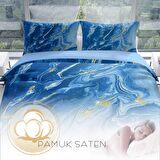 Cattleya Bluedream 3D Temalı Pamuk Saten Çift Kişilik Nevresim Takımı