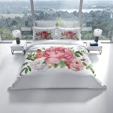 Cattleya New Floral 3D Temalı Pamuk Saten Çift Kişilik Nevresim Takımı