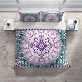 Cattleya Focus 3D Temalı Pamuk Saten Çift Kişilik Nevresim Takımı