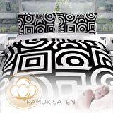 Cattleya Geomix 3D Temalı Pamuk Saten Çift Kişilik Nevresim Takımı