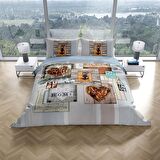 Cattleya La Mer 3D Temalı Pamuk Saten Çift Kişilik Nevresim Takımı