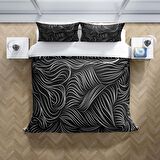 Cattleya Zebra 3D Temalı Pamuk Saten Çift Kişilik Nevresim Takımı