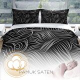 Cattleya Zebra 3D Temalı Pamuk Saten Çift Kişilik Nevresim Takımı