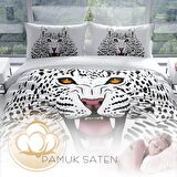 Monohome Perlasera Leopard 3D Temalı Pamuk Saten Çift Kişilik Nevresim Takımı