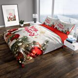 Cattleya Ny Noel 3D Temalı Pamuk Saten Çift Kişilik Nevresim Takımı