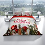 Cattleya Ny Noel 3D Temalı Pamuk Saten Çift Kişilik Nevresim Takımı